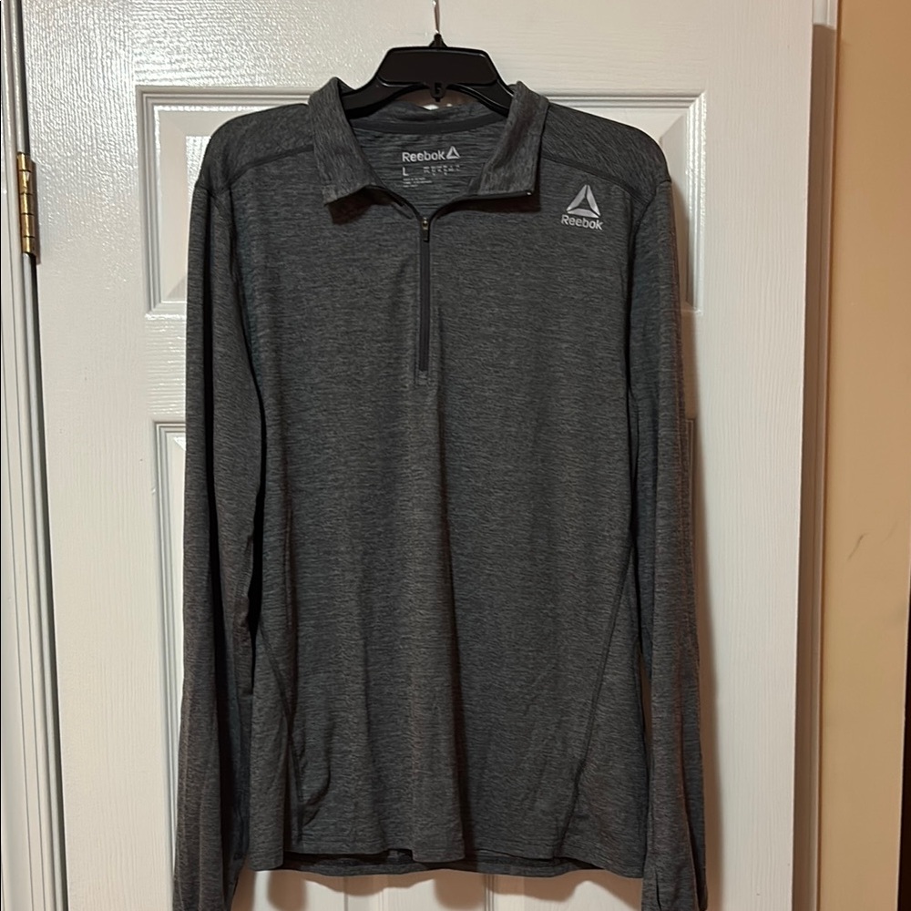 *3 for $15 item* Reebok Charcoal Quarter-Zip Long Sleeved Top